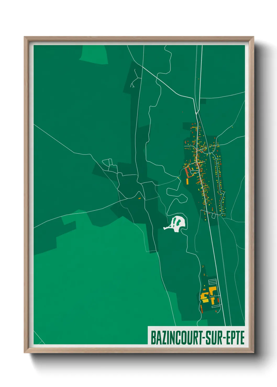 Une affiche de carte sur Bazincourt-sur-Epte