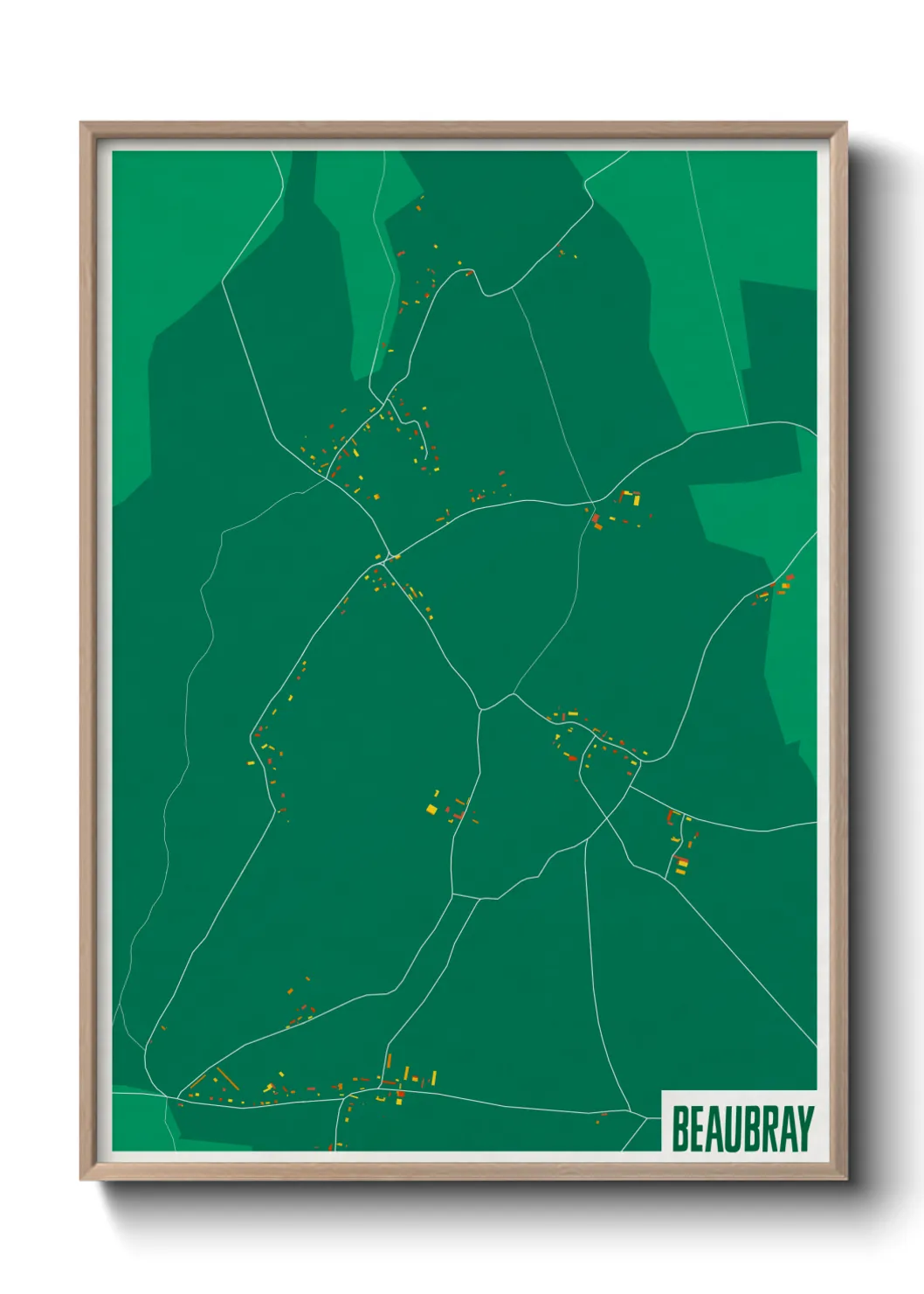 Une affiche de carte sur Beaubray