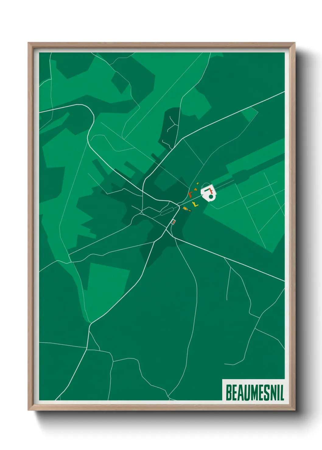 Une affiche de carte sur Beaumesnil