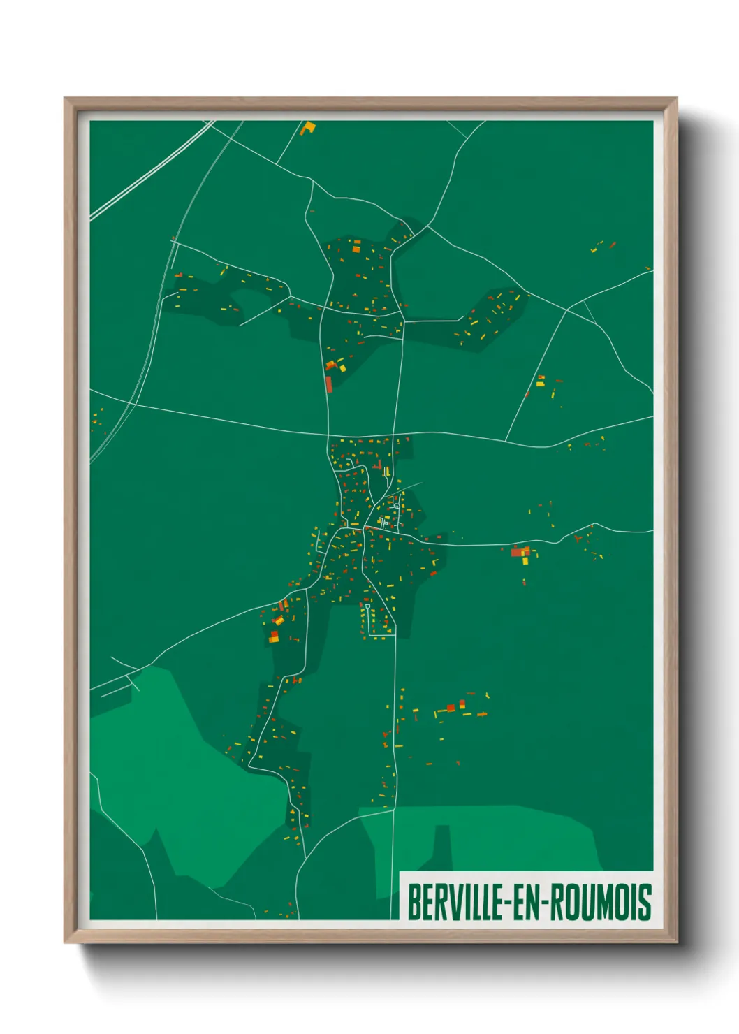 Une affiche de carte sur Berville-en-Roumois