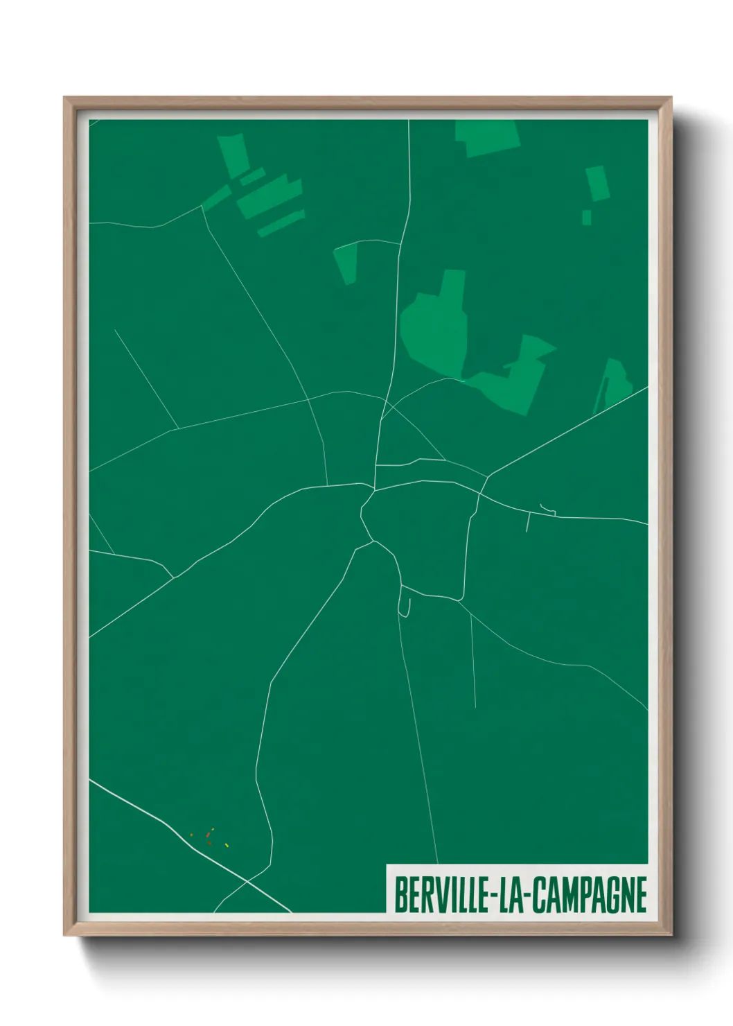 Une affiche de carte sur Berville-la-Campagne