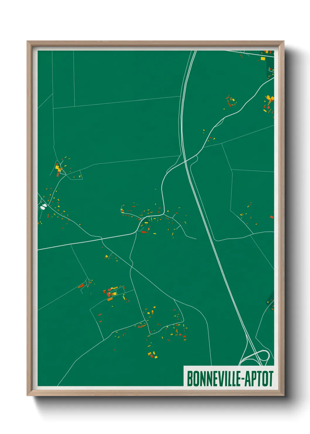 Une affiche de carte sur Bonneville-Aptot