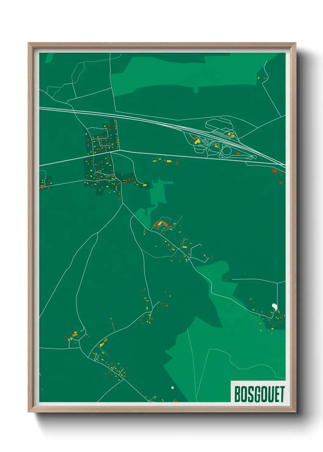 Une affiche de carte sur Bosgouet
