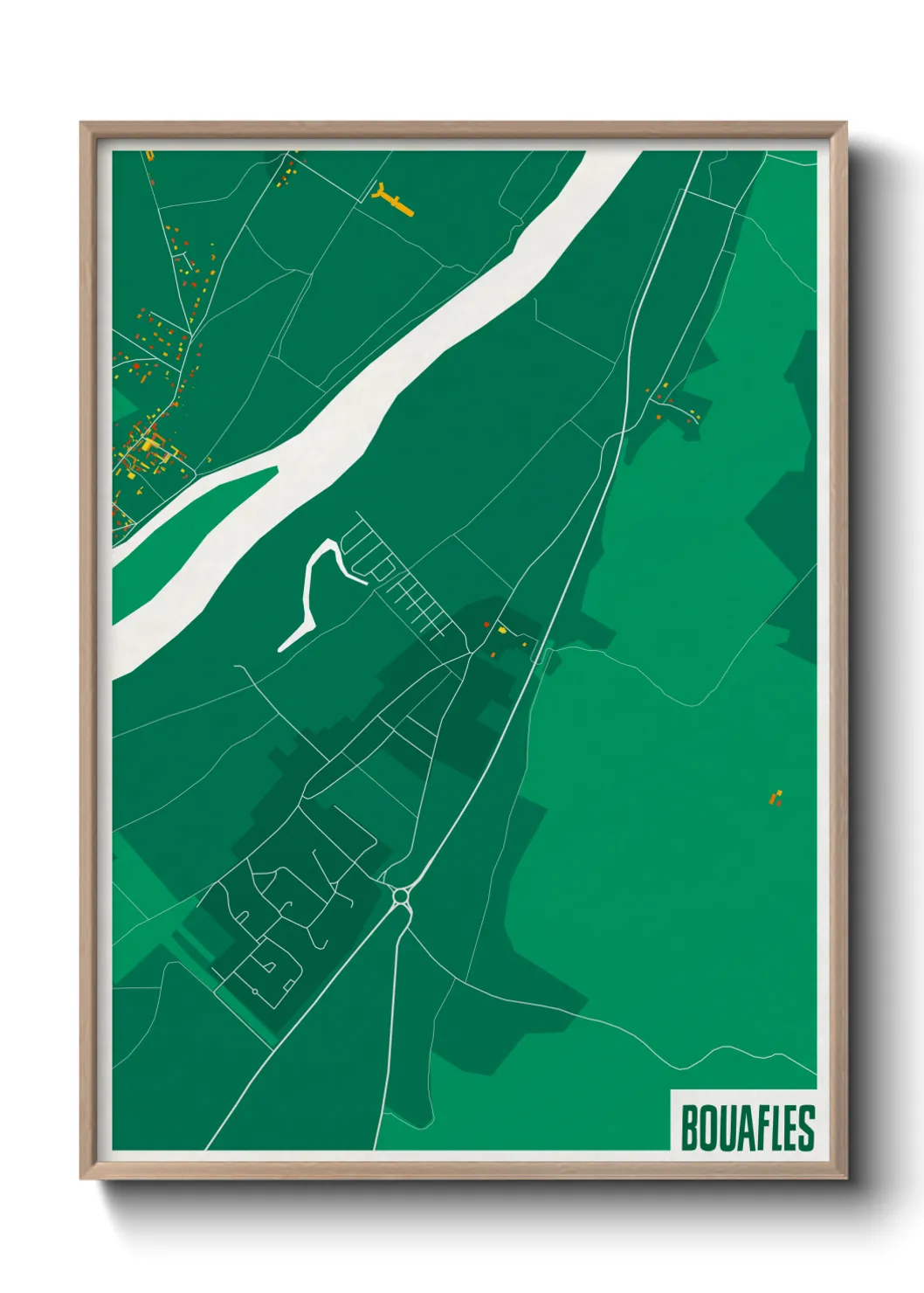 Une affiche de carte sur Bouafles