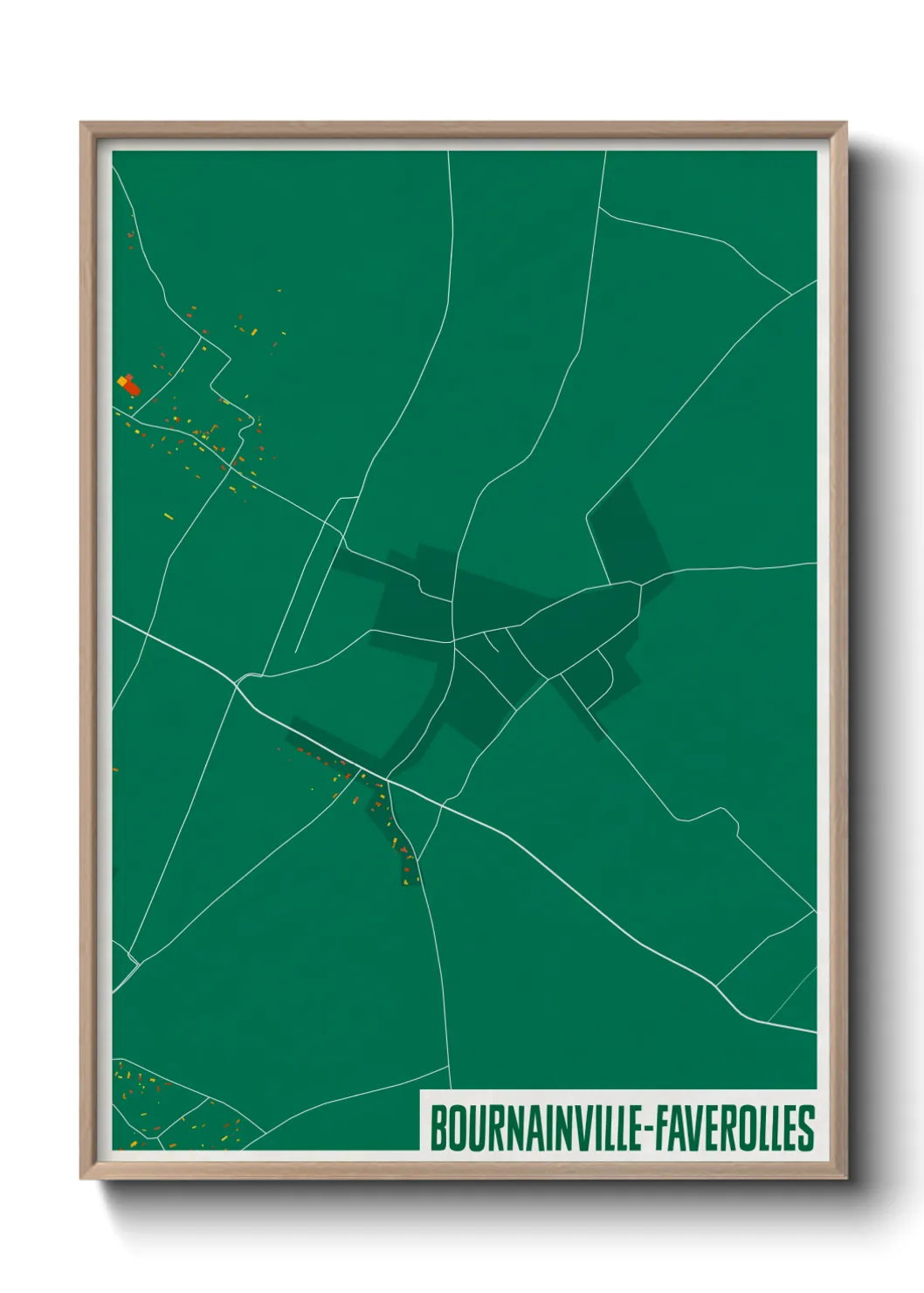 Une affiche de carte sur Bournainville-Faverolles