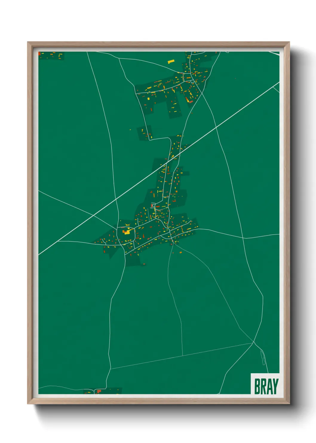 Une affiche de carte sur Bray