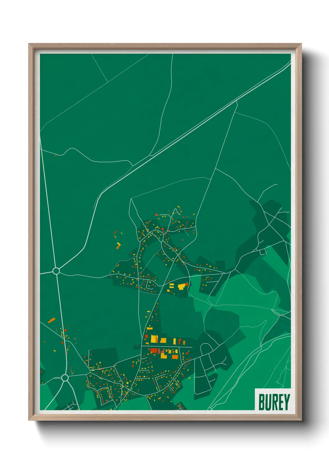 Une affiche de carte sur Burey