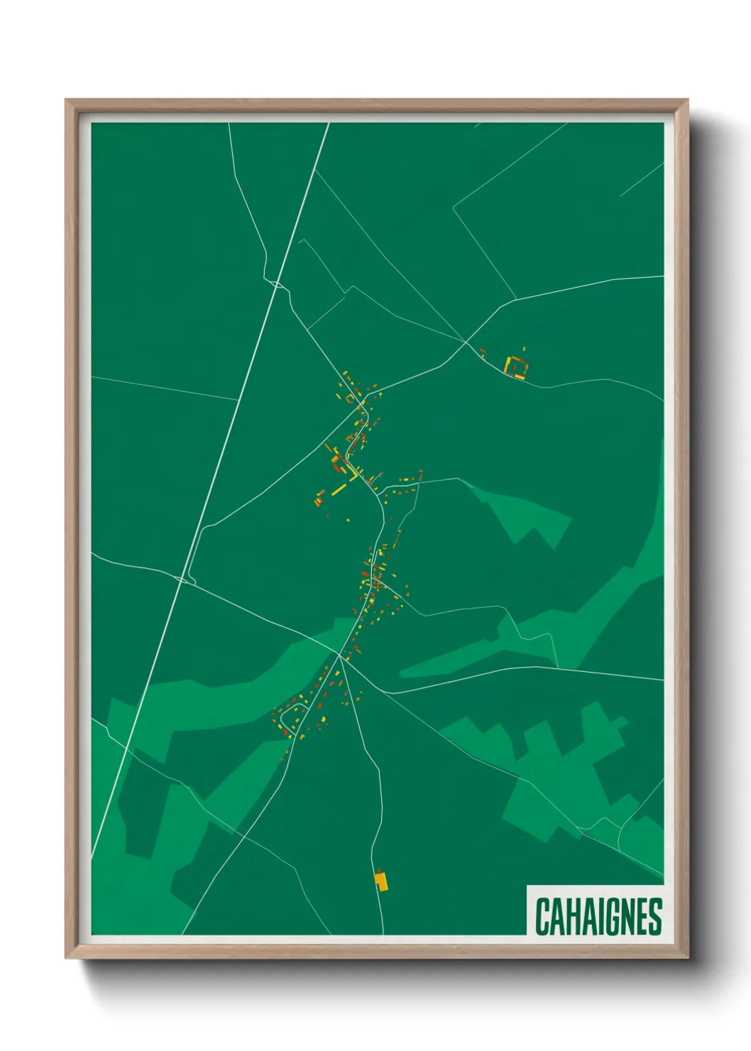 Une affiche de carte sur Cahaignes