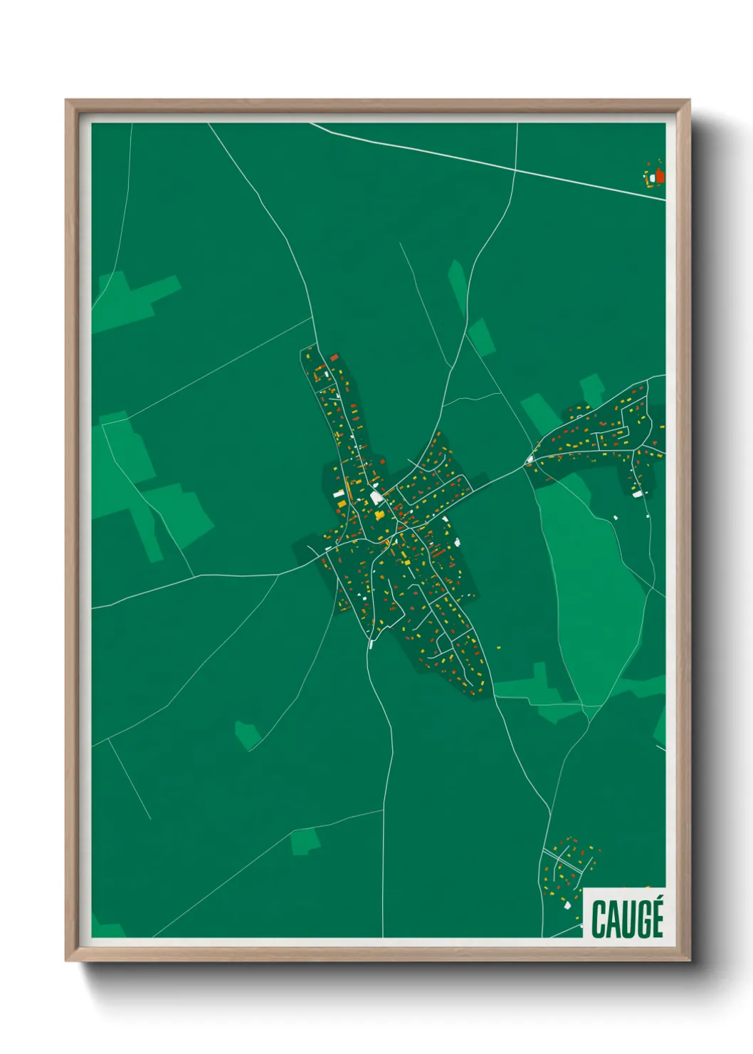 Une affiche de carte sur Caugé