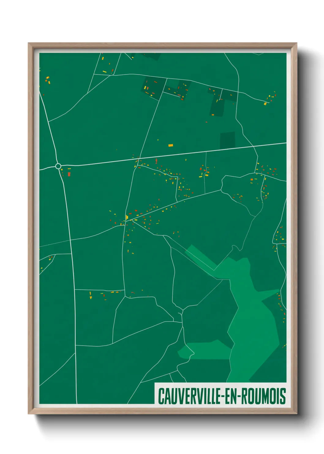 Une affiche de carte sur Cauverville-en-Roumois