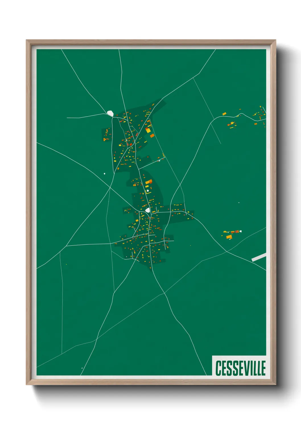 Une affiche de carte sur Cesseville