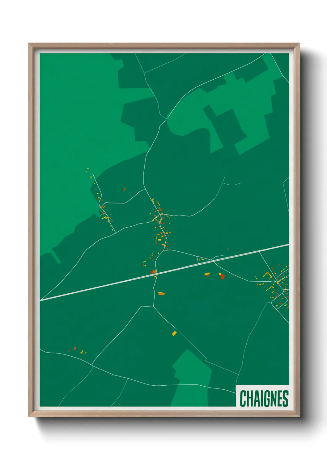 Une affiche de carte sur Chaignes