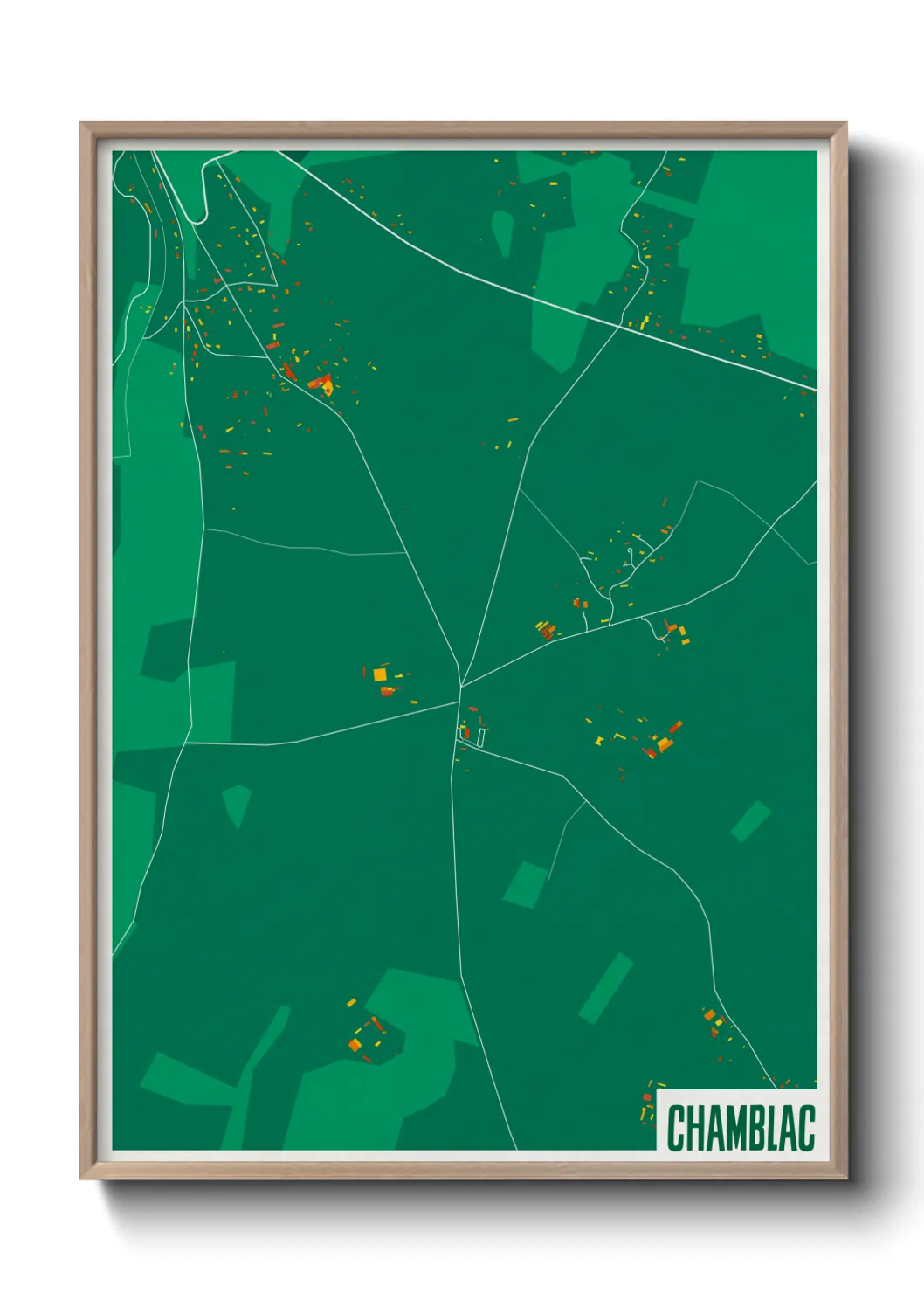 Une affiche de carte sur Chamblac