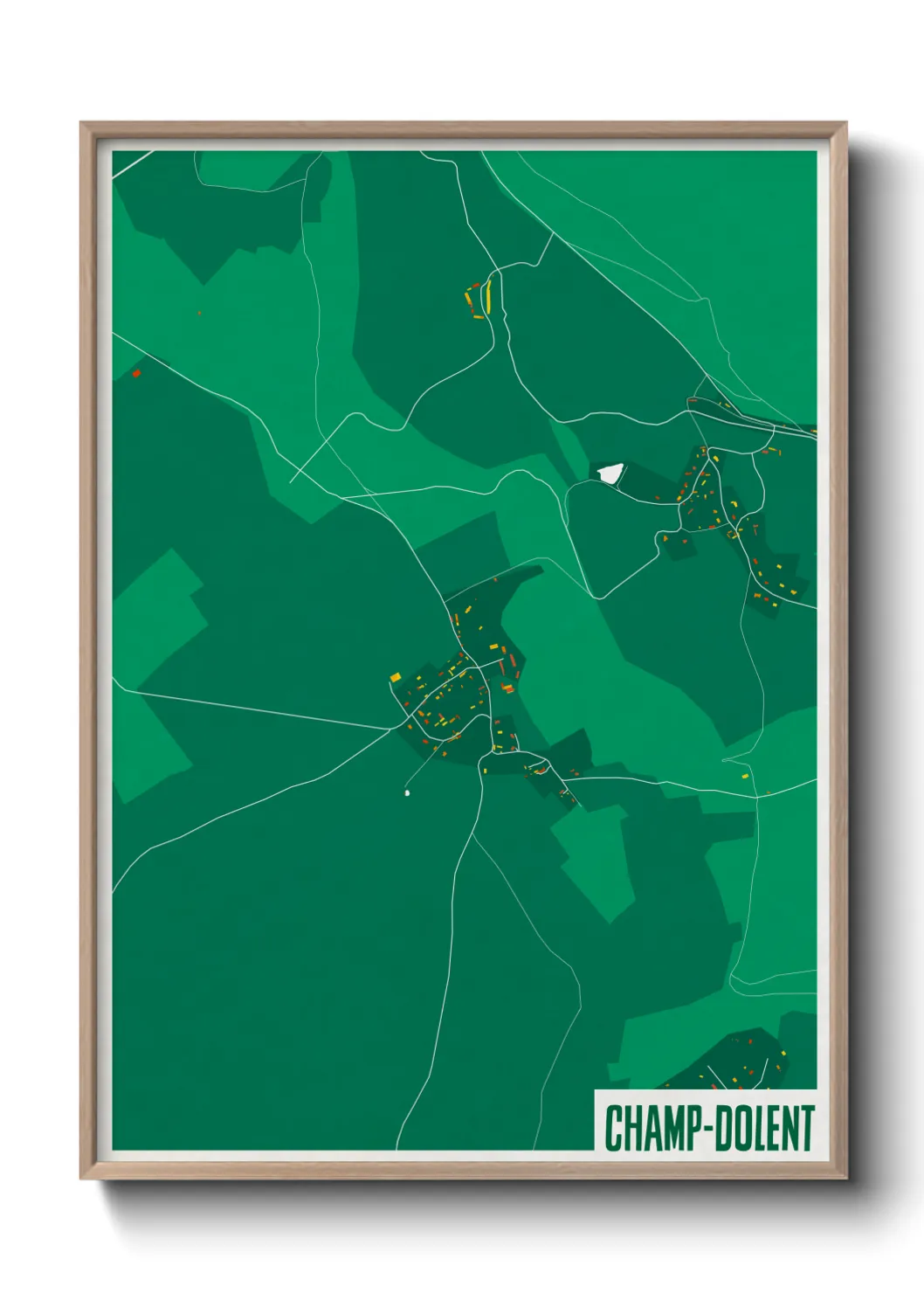 Une affiche de carte sur Champ-Dolent