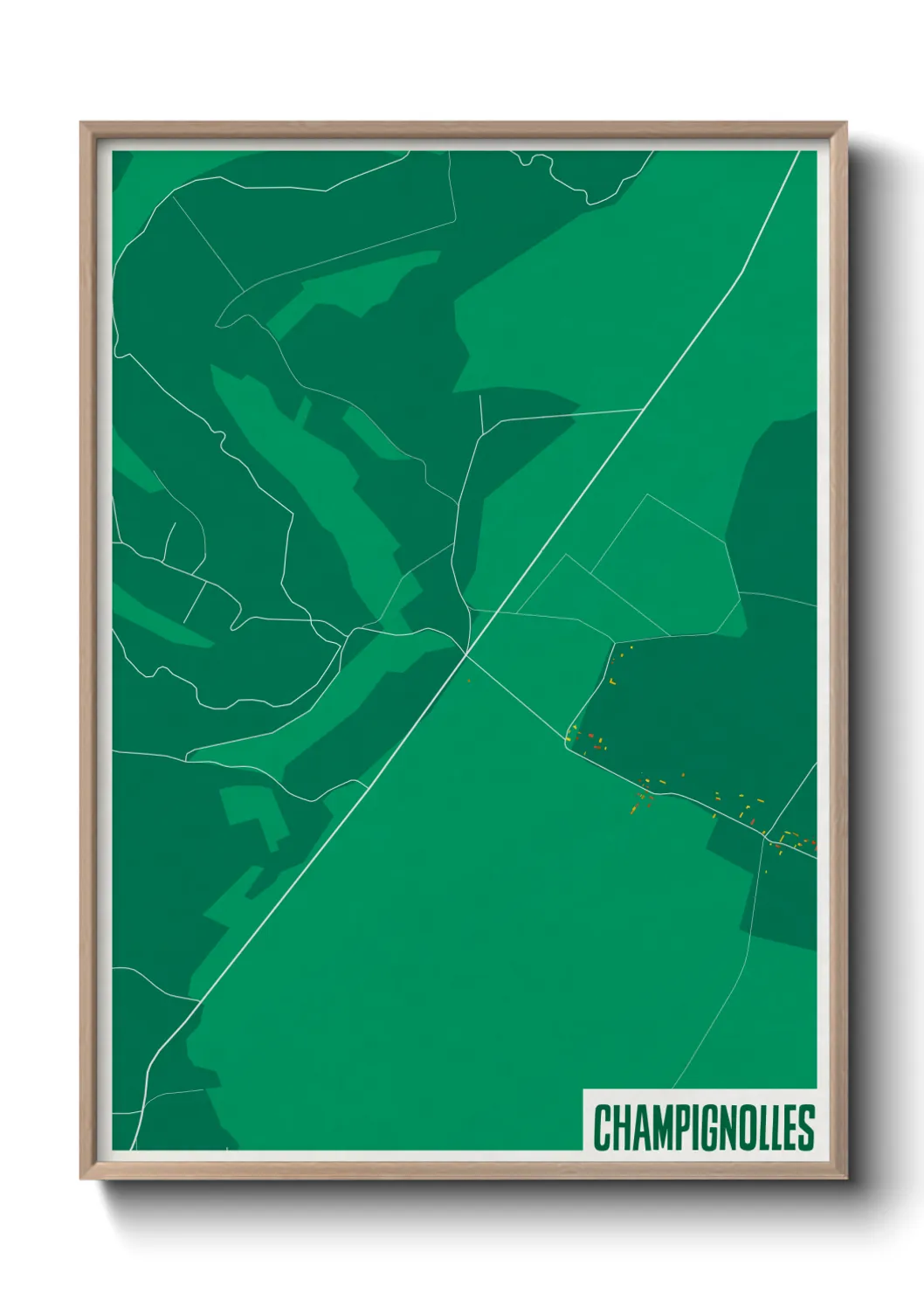 Une affiche de carte sur Champignolles