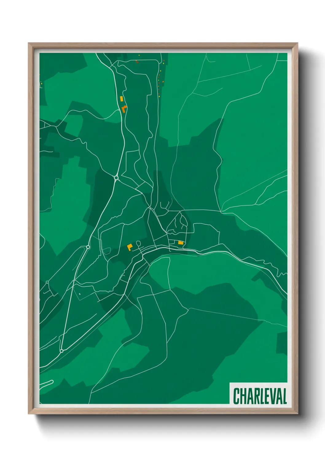 Une affiche de carte sur Charleval