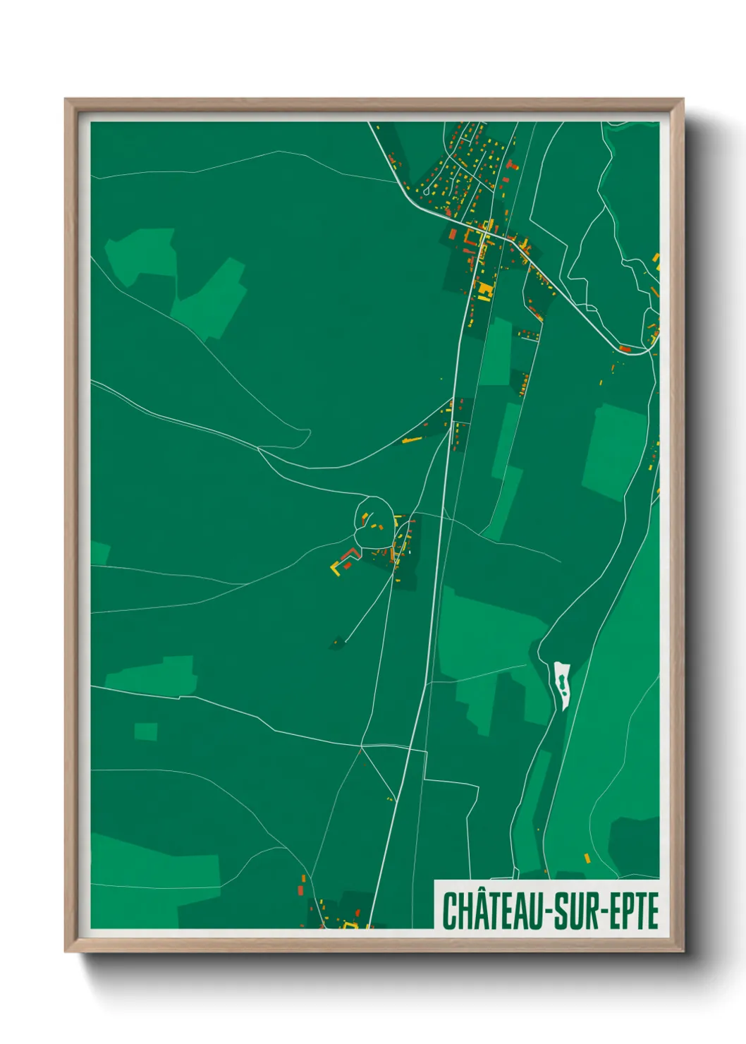 Une affiche de carte sur Château-sur-Epte