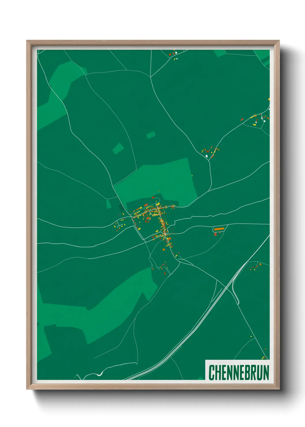 Une affiche de carte sur Chennebrun