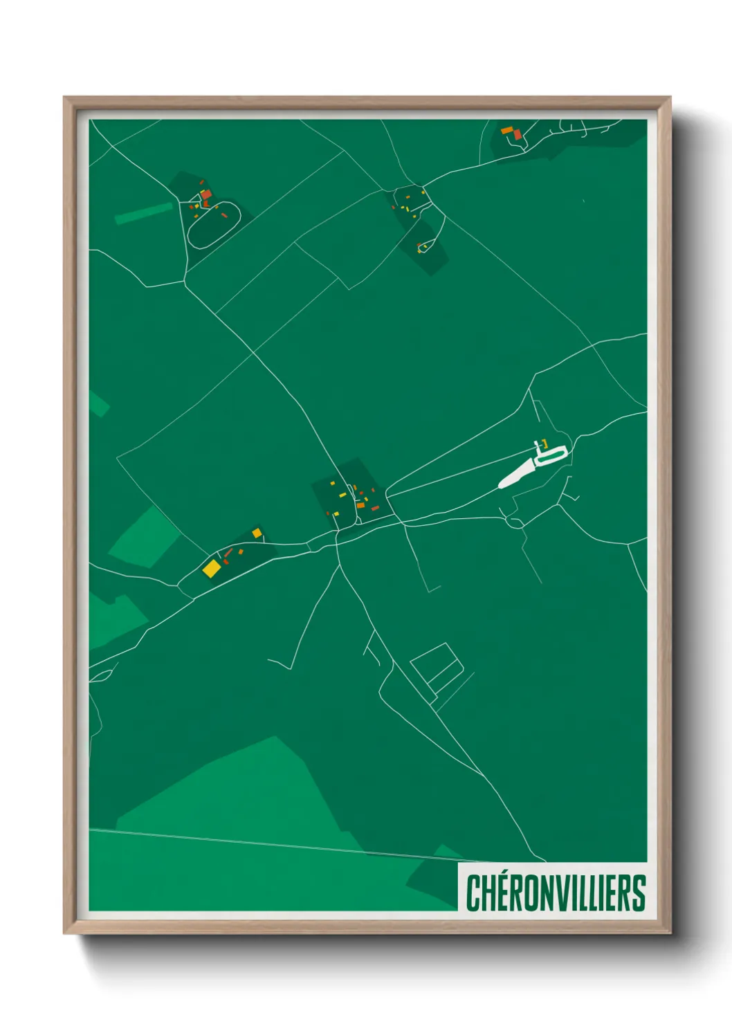 Une affiche de carte sur Chéronvilliers