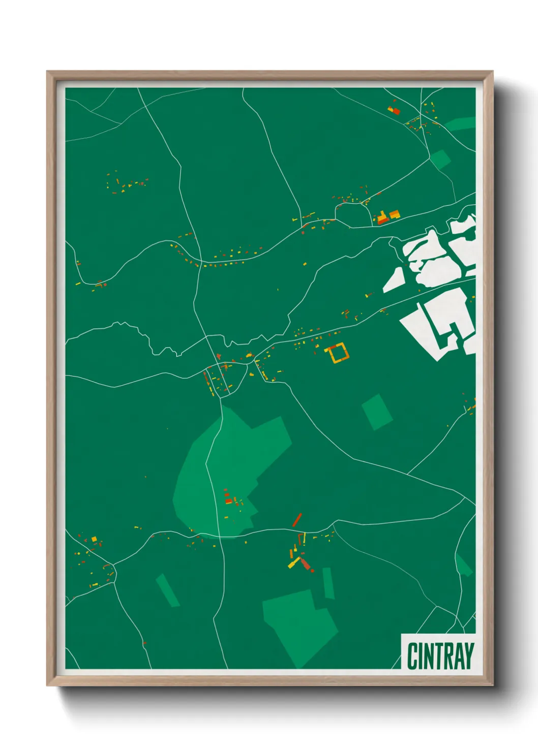 Une affiche de carte sur Cintray