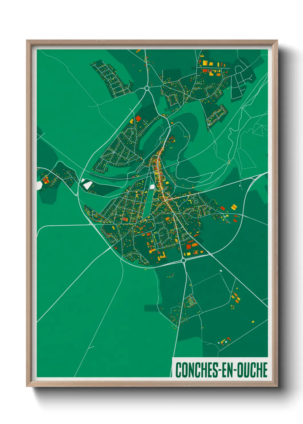 Une affiche de carte sur Conches-en-Ouche