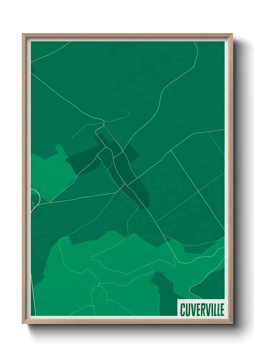 Une affiche de carte sur Cuverville