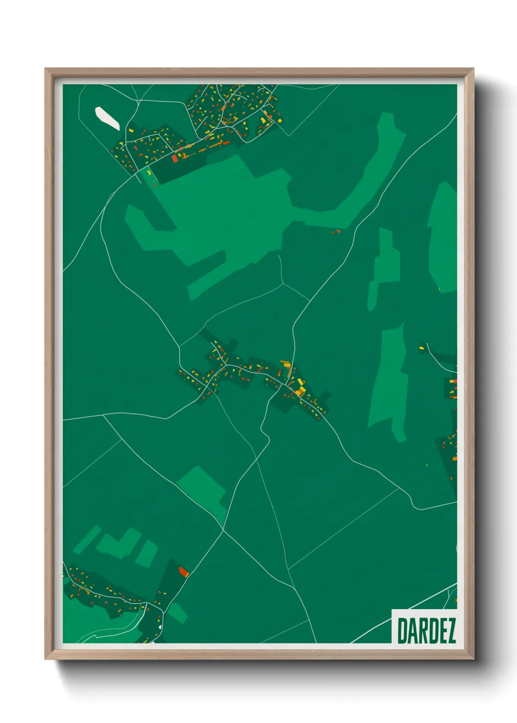 Une affiche de carte sur Dardez