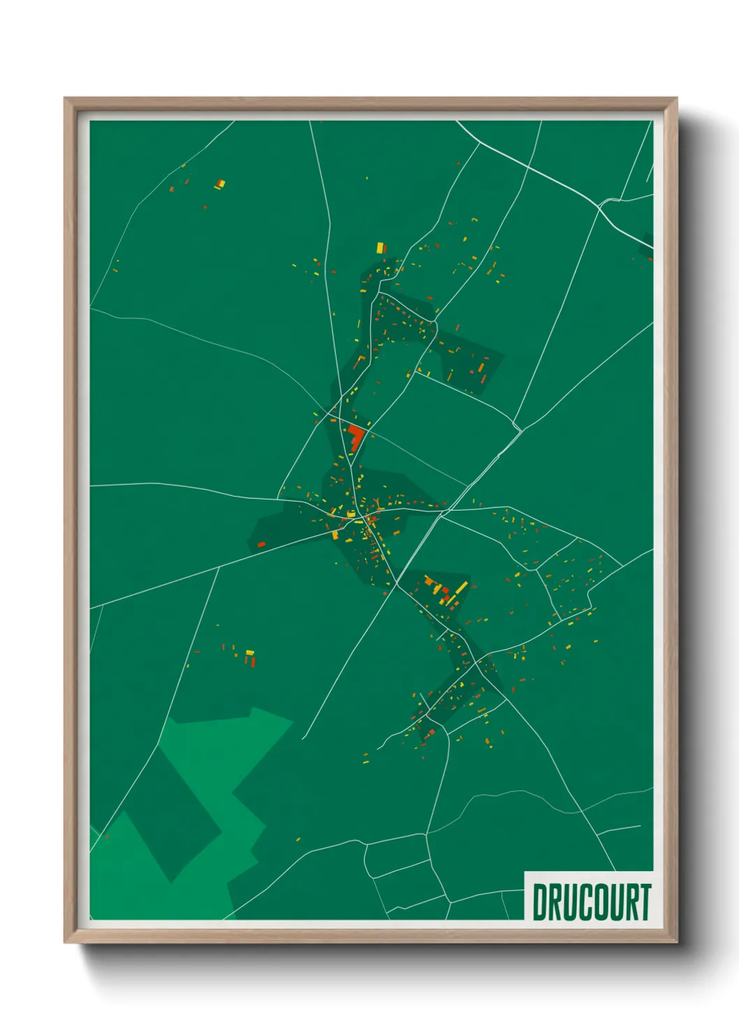 Une affiche de carte sur Drucourt
