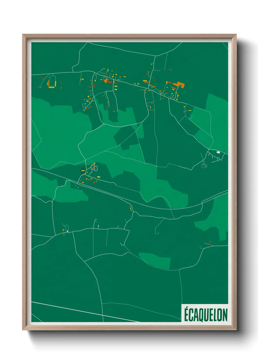 Une affiche de carte sur Écaquelon