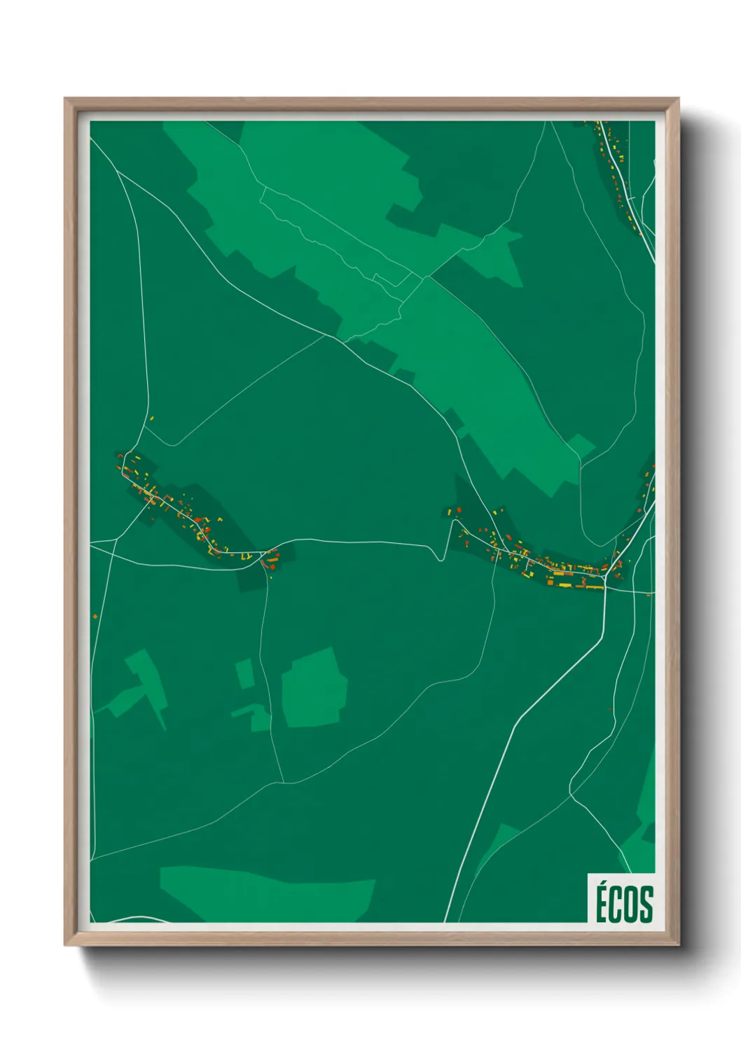 Une affiche de carte sur Écos