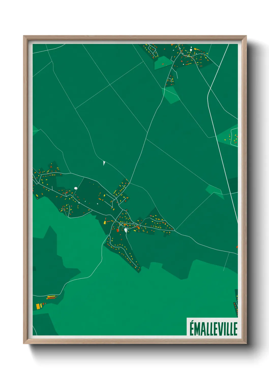 Une affiche de carte sur Émalleville
