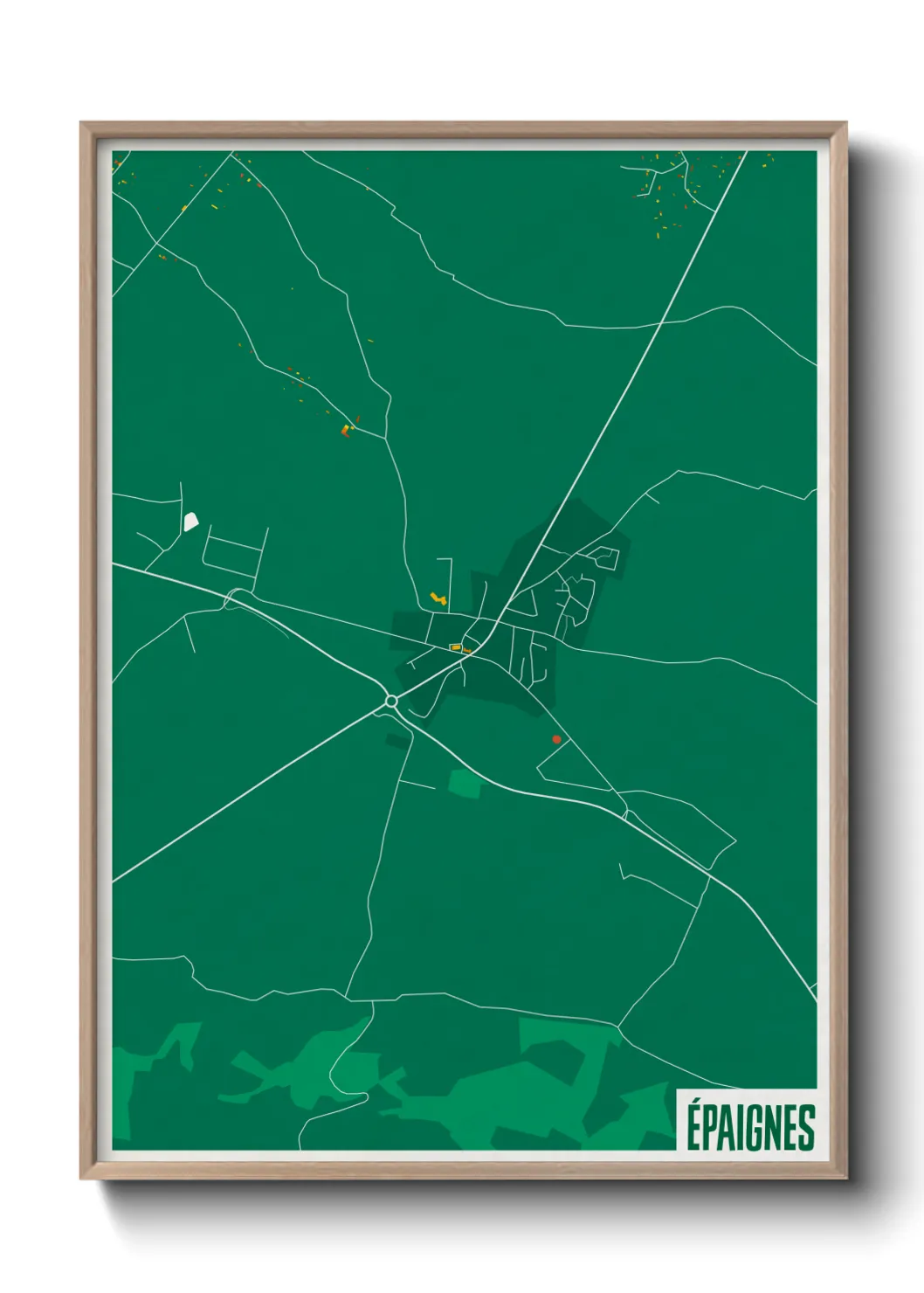 Une affiche de carte sur Épaignes