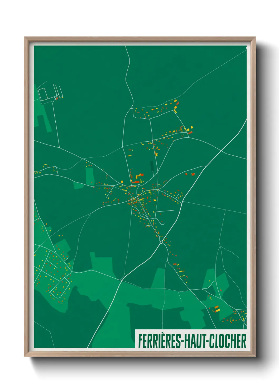 Une affiche de carte sur Ferrières-Haut-Clocher