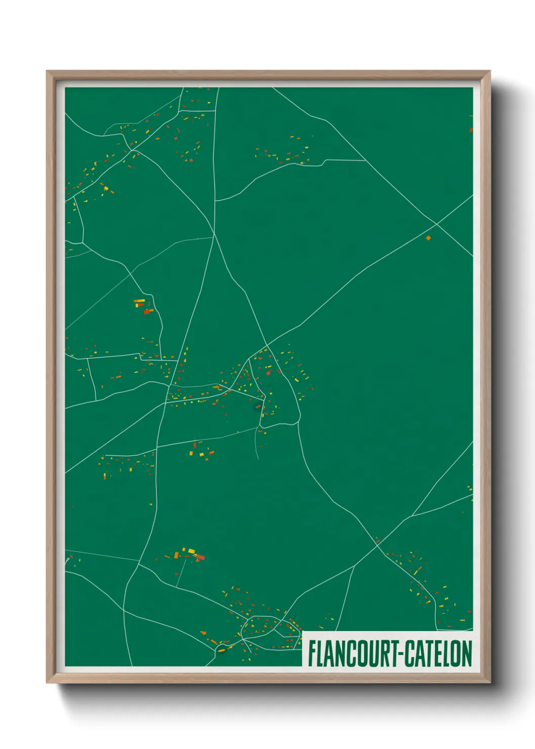 Une affiche de carte sur Flancourt-Catelon