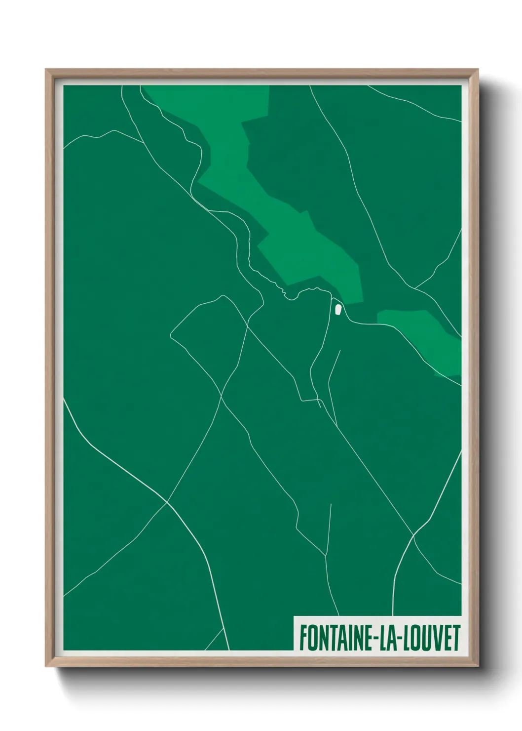 Une affiche de carte sur Fontaine-la-Louvet