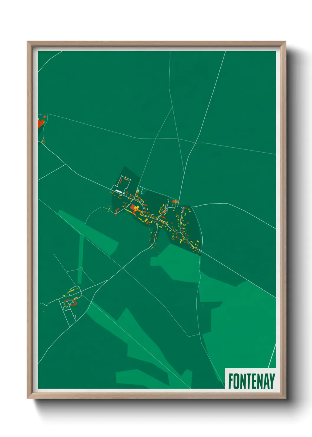 Une affiche de carte sur Fontenay