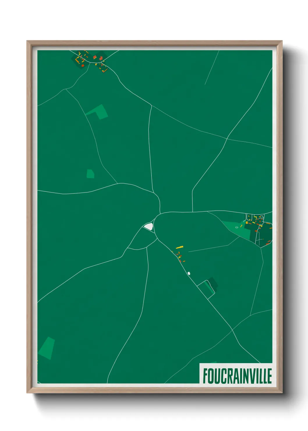 Une affiche de carte sur Foucrainville