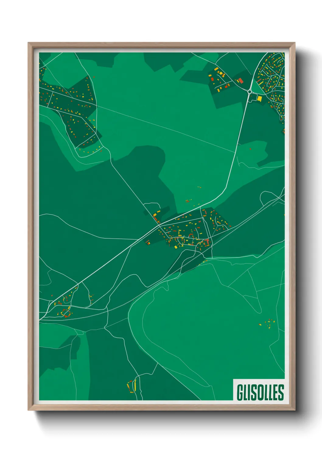 Une affiche de carte sur Glisolles