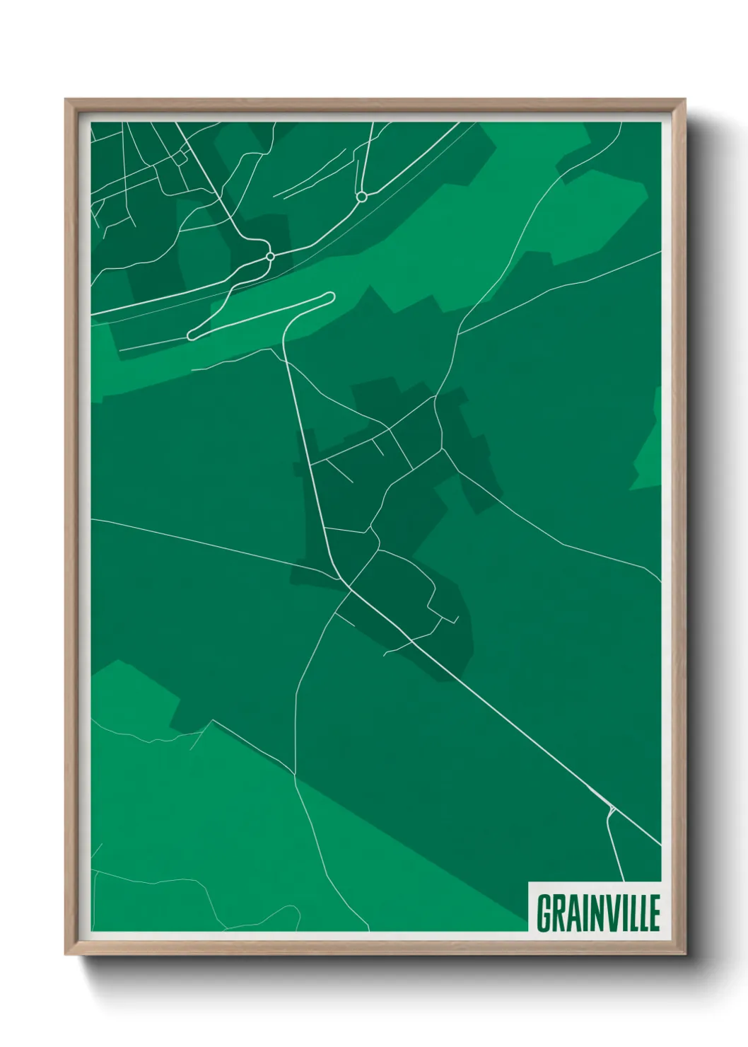 Une affiche de carte sur Grainville