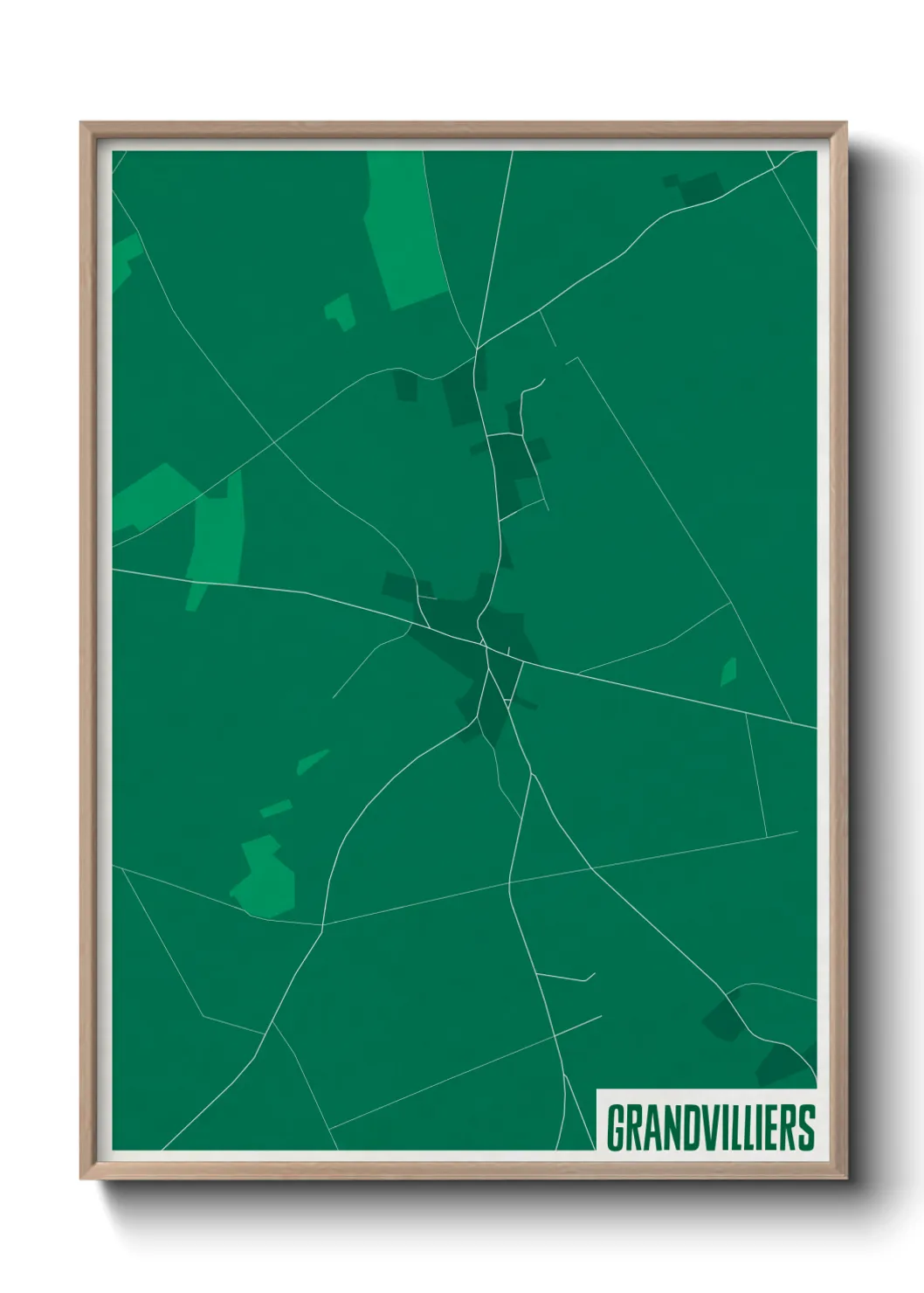 Une affiche de carte sur Grandvilliers