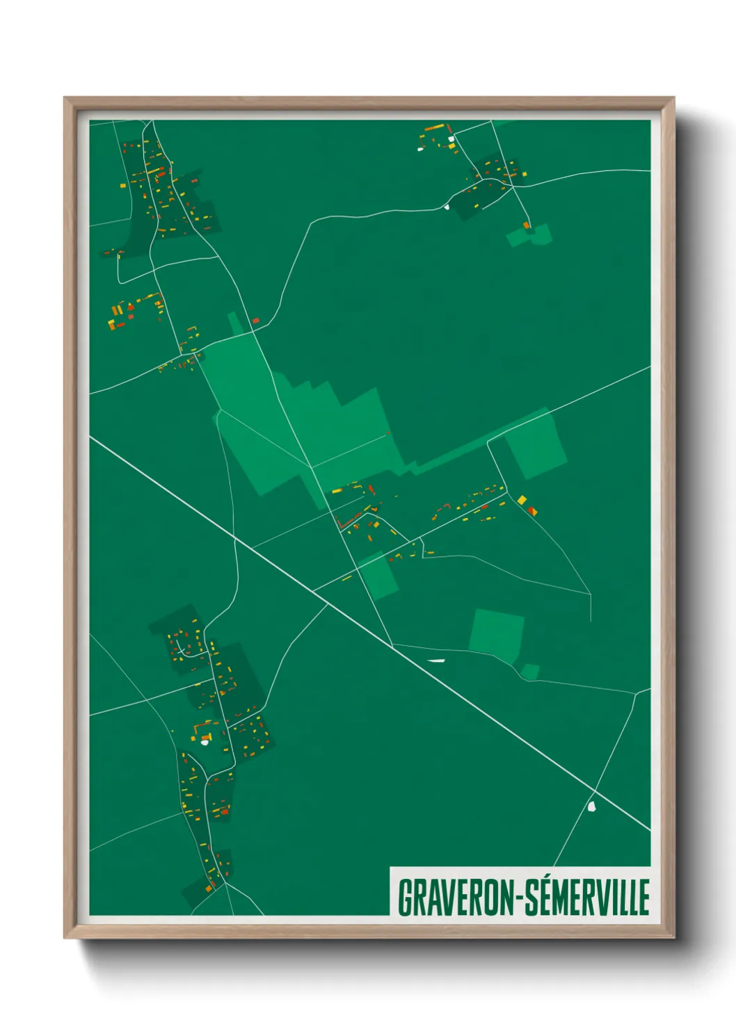 Une affiche de carte sur Graveron-Sémerville
