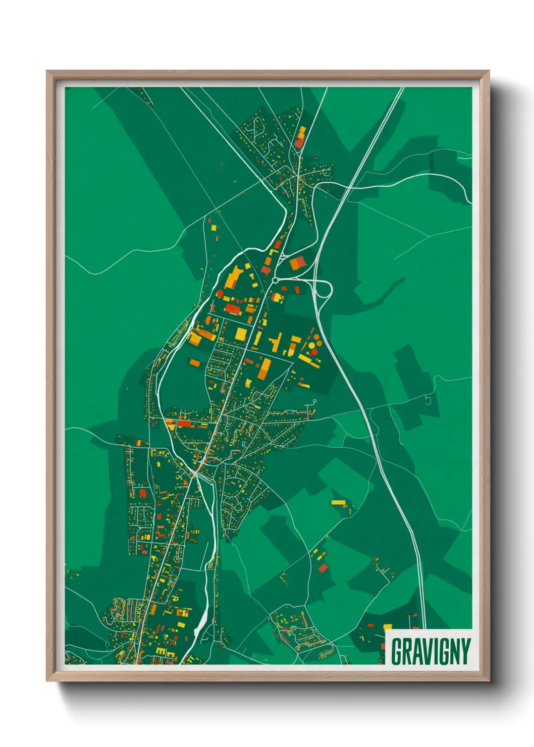 Une affiche de carte sur Gravigny