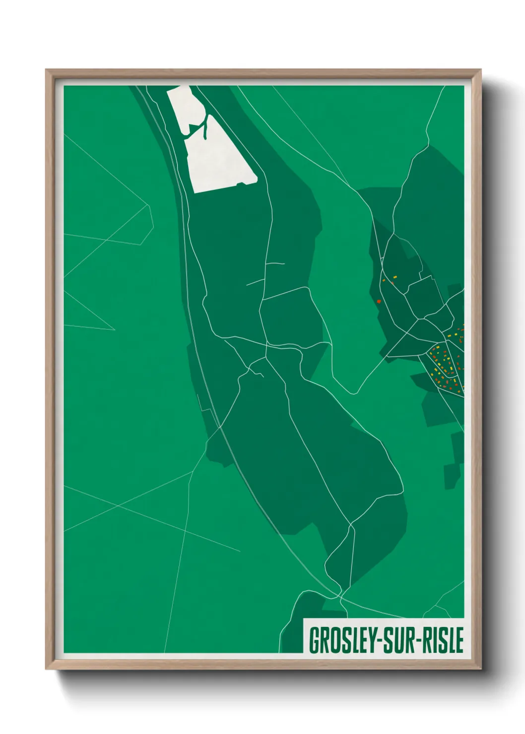 Une affiche de carte sur Grosley-sur-Risle