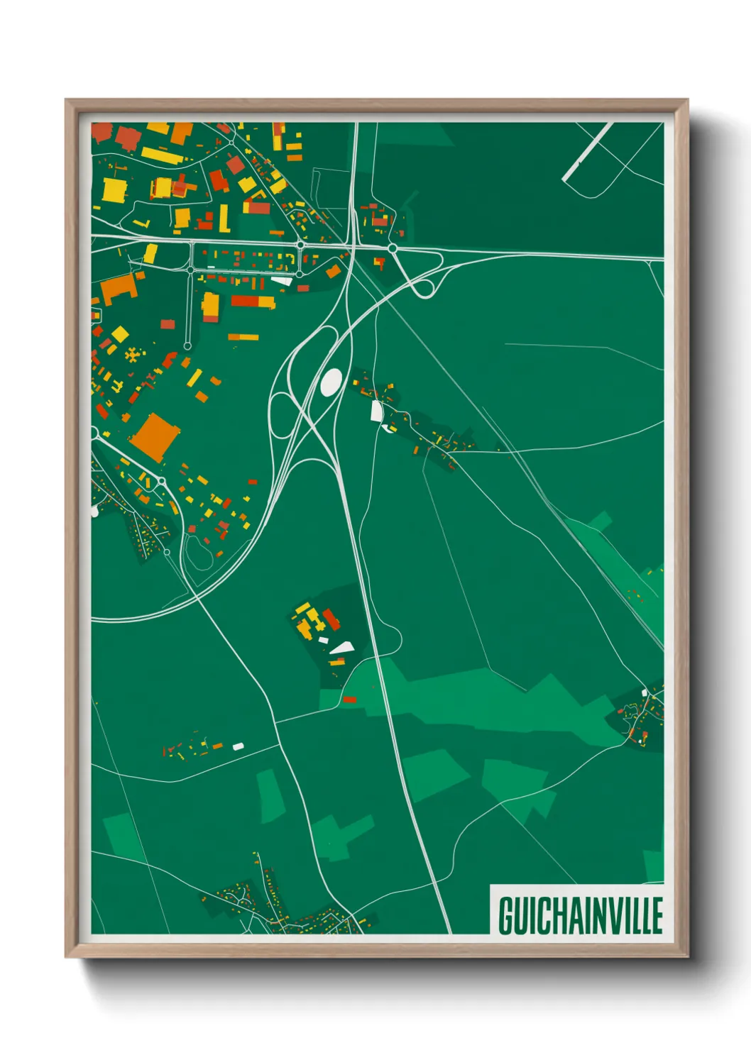 Une affiche de carte sur Guichainville