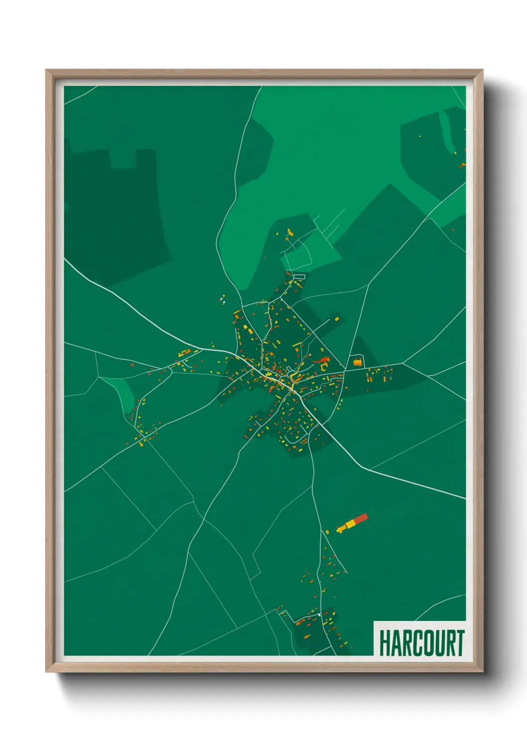 Une affiche de carte sur Harcourt