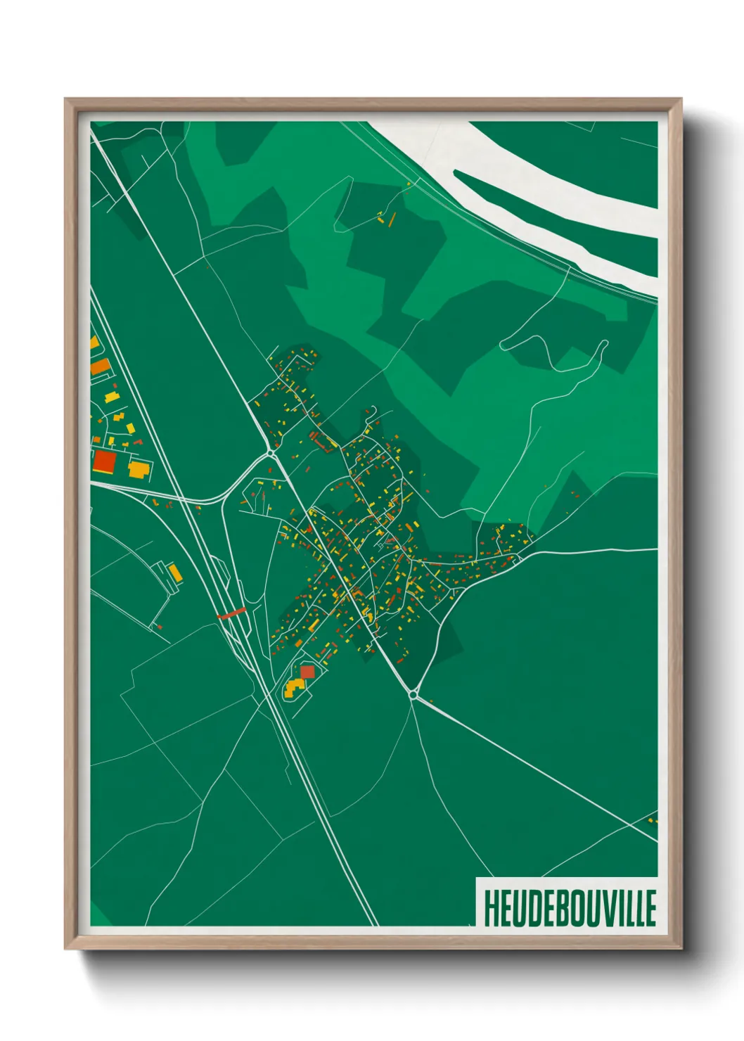 Une affiche de carte sur Heudebouville