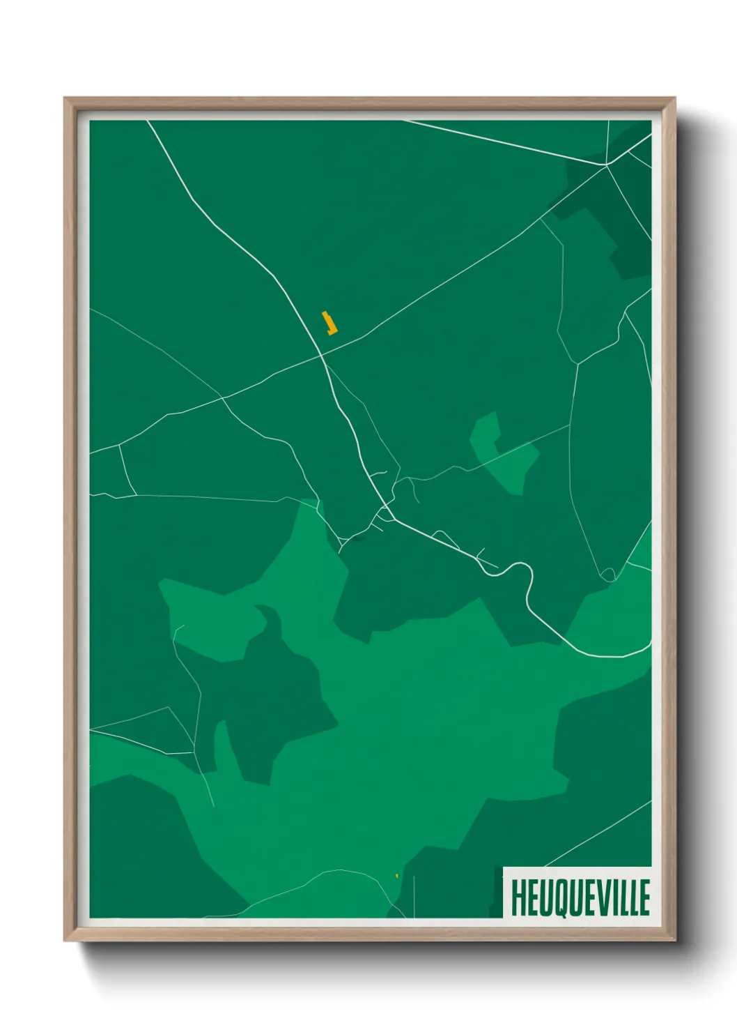 Une affiche de carte sur Heuqueville