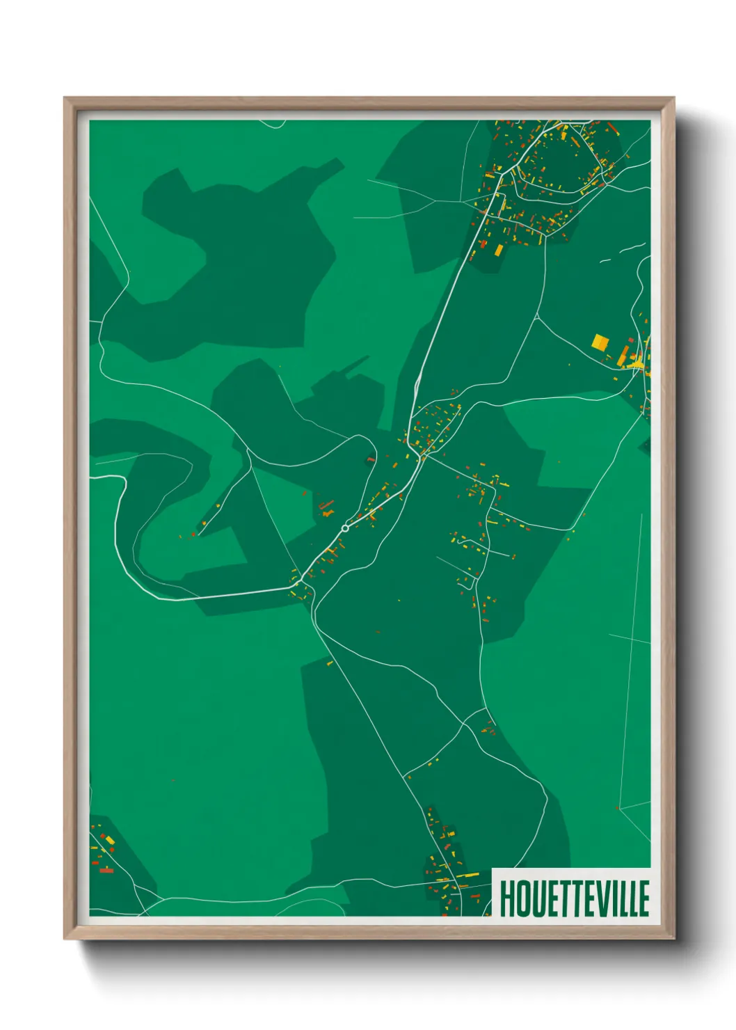 Une affiche de carte sur Houetteville