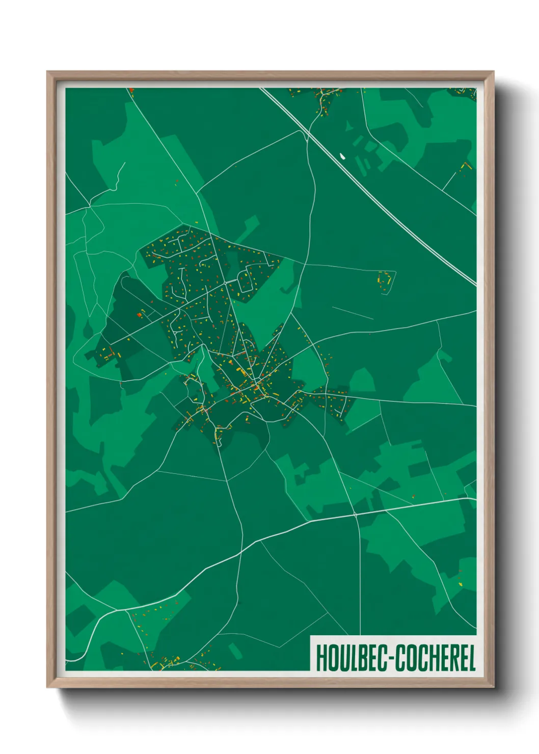 Une affiche de carte sur Houlbec-Cocherel