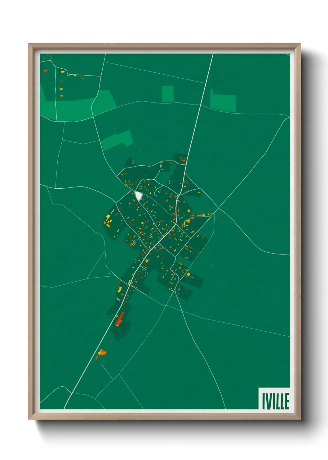 Une affiche de carte sur Iville
